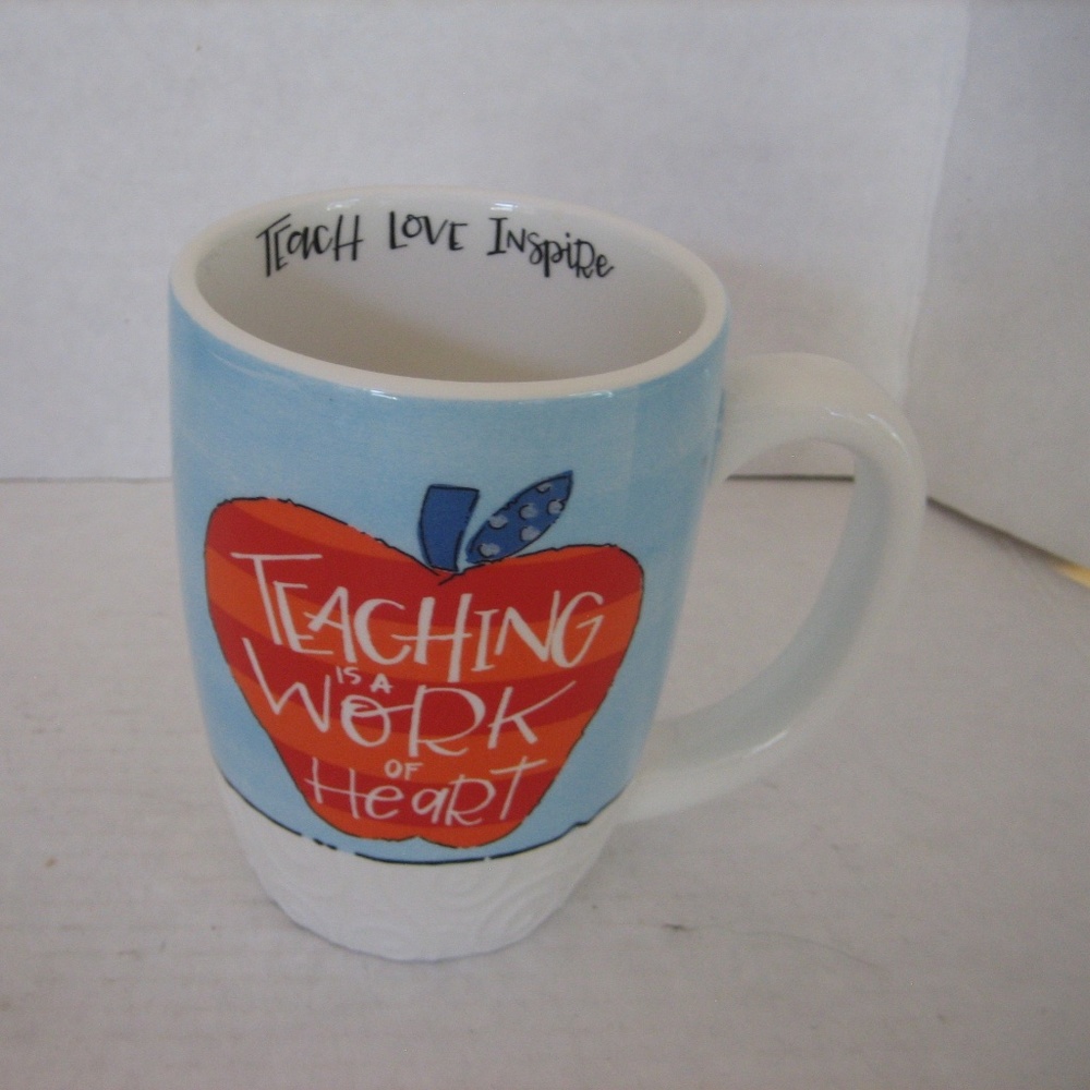 Brownlow Teaching is a Word of Heart White Ceramic Coffee Mug/Cup 4in.Tx3 1/2inW
